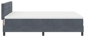 Cama Box com Colchão vidaXL Cinza Escuro 160x200 cm Veludo