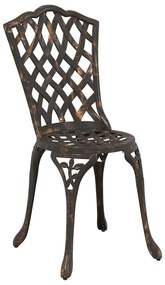 Conjunto de Bistrô de Jardim 3 Peças vidaXL em Alumínio Fundido Bronze