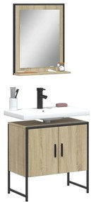 vidaXL 2 pcs conj. móveis casa banho derivados madeira carvalho sonoma