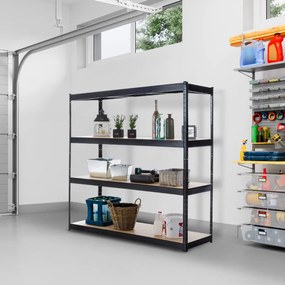 Estante de armazenamento 160 x 60 x 180 cm Preto