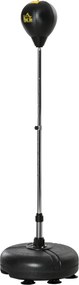 HOMCOM Saco de Boxe de Pé com Altura Ajustável de 4 Níveis Base Preenchida Luvas e Inflador Ø45x133-151 cm Preto | Aosom Portugal