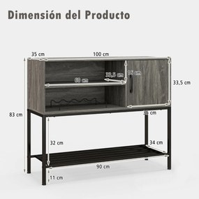 Aparador Vendas Novas com Suporte para Garrafas e Estantes – 100x35x83