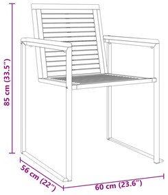 Conjunto de Jantar de Jardim 7 Peças vidaXL Madeira Acácia Maciça