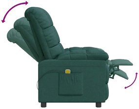 Poltrona de massagens tecido verde-escuro