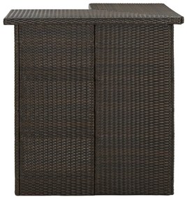 Mesa bar de canto 100x50x105 cm vime PE castanho