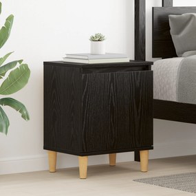 vidaXL Mesa de Cabeceira de Carvalho Preto Carvalho preto Madeira Engenharia