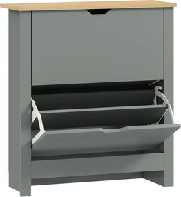 HOMCOM Sapateira com 2 portas basculantes, divisória ajustável para 8-12 pares de sapatos, 72 x 26 x 80 cm, Cinza claro | Aosom Portugal