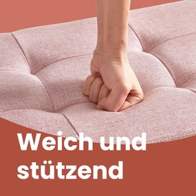 Banco com espaço de arrumação, 38 x 110 x 38 cm rosa pastel