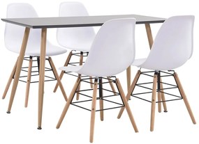 vidaXL 5 pcs conjunto de jantar plástico branco