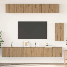 Conjunto de móvel de TV 6 pcs carvalho artisiano Médio