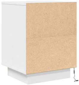 Armário de cabeceira com luzes LED branco 38x34x50 cm