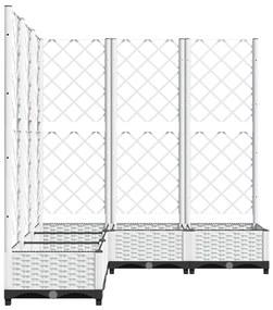 Vaso/floreira jardim c/ treliça 120x120x121,5 cm PP branco
