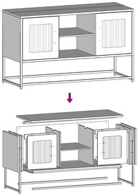 Móvel de TV 100,5x39x60,5 cm aço rosa
