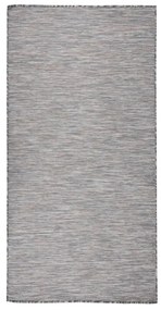 vidaXL Tapete de tecido plano p/ exterior 100x200 cm castanho e azul