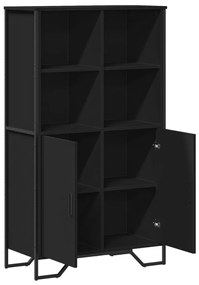 Armário alto 79,5x35,5x137,5 cm derivados de madeira preto