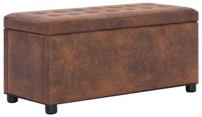 281375 vidaXL Banco de arrumação 87,5 cm camurça artificial castanho