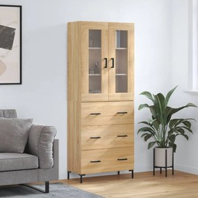 vidaXL Armário alto 69,5x34x180 cm derivados de madeira cor sonoma