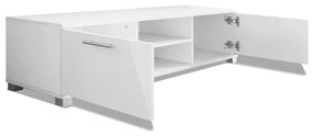 Móvel de TV 120x40,5x35 cm branco brilhante