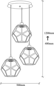 Candeeiro de Teto Degirmen – Preto e Bronze – 50 cm de Diâmetro