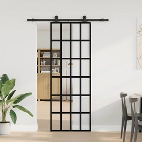 Porta deslizante c/ conj. ferragens 76x205cm vidro ESG/alumínio