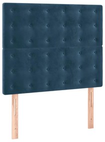 Cama com molas/colchão 80x200 cm veludo azul-escuro