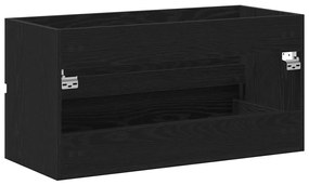 Gabinete para Pia Carvalho Preto 90x38,5x45 cm Madeira Engenheirada