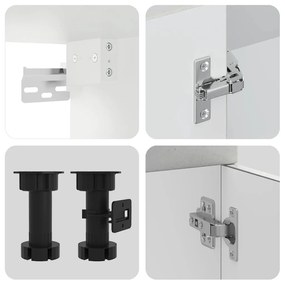 8 peças armário de cozinha conjunto Kalmar cinzento cimento