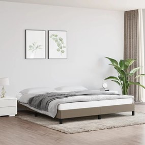 Cama sem colchão 180x200 cm tecido castanho-acinzentado