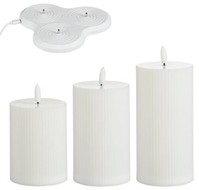 Conjunto de 3 Velas LED Recarregáveis Brancas 7,5 cm - Donner