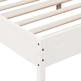Cama sem colchão 180x200 cm madeira de pinho maciça branco
