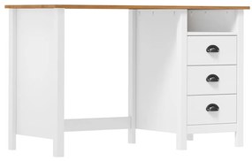288998 vidaXL Secretária Hill c/ 3 gavetas 120x50x74 cm pinho maciço