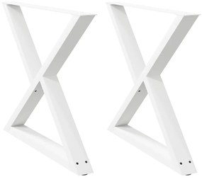 Mesa de jantar pernas 2pcs 90x(72-73,3)cm aço branco