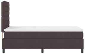 Cama Box com Colchão Castanho Escuro Solteiro Tecido