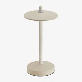 Lâmpada De Mesa Led Sem Fios Para Exterior Em Ferro Zuniga Tapioca Bege - Sklum