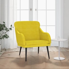 Cadeira c/ apoio de braços 63x76x80 cm veludo amarelo