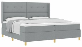Cama Box com Colchão Cinza Claro 200 x 200 cm