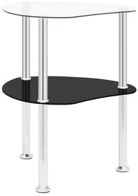 Mesa apoio 2 prateleiras 38x38x50cm vidro temp. transp./preto