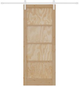 Porta Deslizante vidaXL com Conjunto de Ferragens 83x211 cm Madeira Só