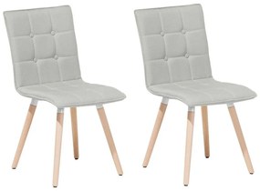 Conjunto de 2 cadeiras estofadas em cinzento claro BROOKLYN Beliani