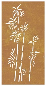 Decoração p/ muro de jardim 105x55 cm aço corten design bambu