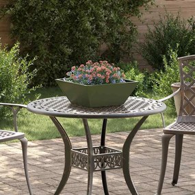 vidaXL Conjunto de 5 Vasos de Jardim Verde-Azeitona da , medindo 40 x 40 x 15 cm, em aço.