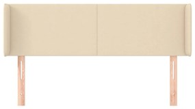 Cabeceira de cama c/ abas tecido 147x16x78/88 cm creme