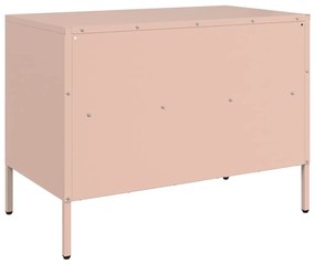 Móveis de TV 2 pcs 68x39x50,5 cm aço laminado a frio rosa