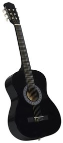70118 vidaXL Guitarra clássica iniciantes/crianças 3/4 36" preto