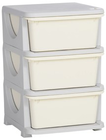 HOMCOM Organizador Brinquedos Crianças 3 Gavetas Arrumação Versátil para Brinquedos Roupas Livros 37x37x565 cm Bege | Aosom Portugal