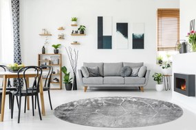 Tapete MEFE moderno  Circulo 2783 Mármore - Structural dois níveis de lã cinza escuro