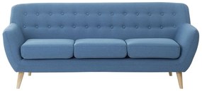 Sofá de 3 lugares em tecido azul MOTALA Beliani