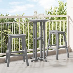 Conjunto de Bar para Jardim vidaXL 3 Peças Cinzento-claro HDPE