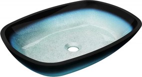 Mexen Araks lavatório de vidro sobre bancada 54 x 39 cm, azul - 24155447