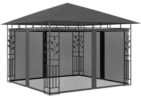 vidaXL Gazebo com rede mosquiteira 3x3x2,73 m 180 g/m² antracite